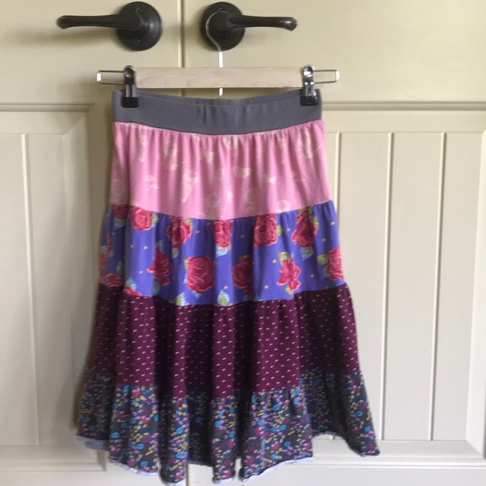 Size 10 girls multi patterned skirt